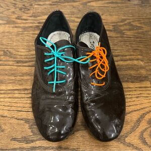 Repetto Black Oxfords with Blue and Orange Laces